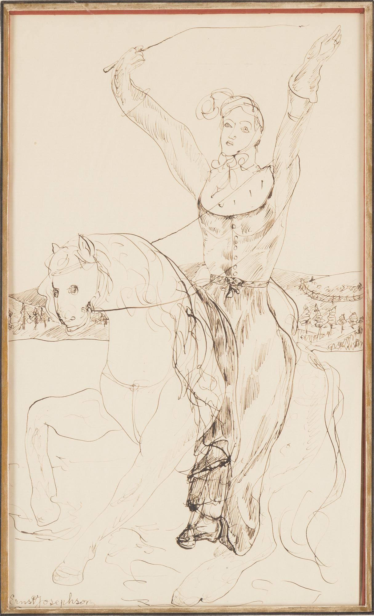 ERNST JOSEPHSON, indian ink on paper, signed Ernst Josephson.