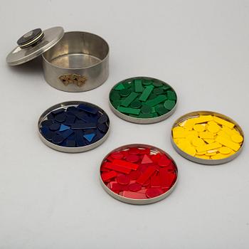 A Kurt Ek & Co pewter box for game chips, Stockholm, 1939.