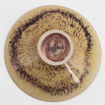 Sven Wejsfelt, a set of three stoneware vases and a bowl, Gustavsbergs studio, 1970's-80's.