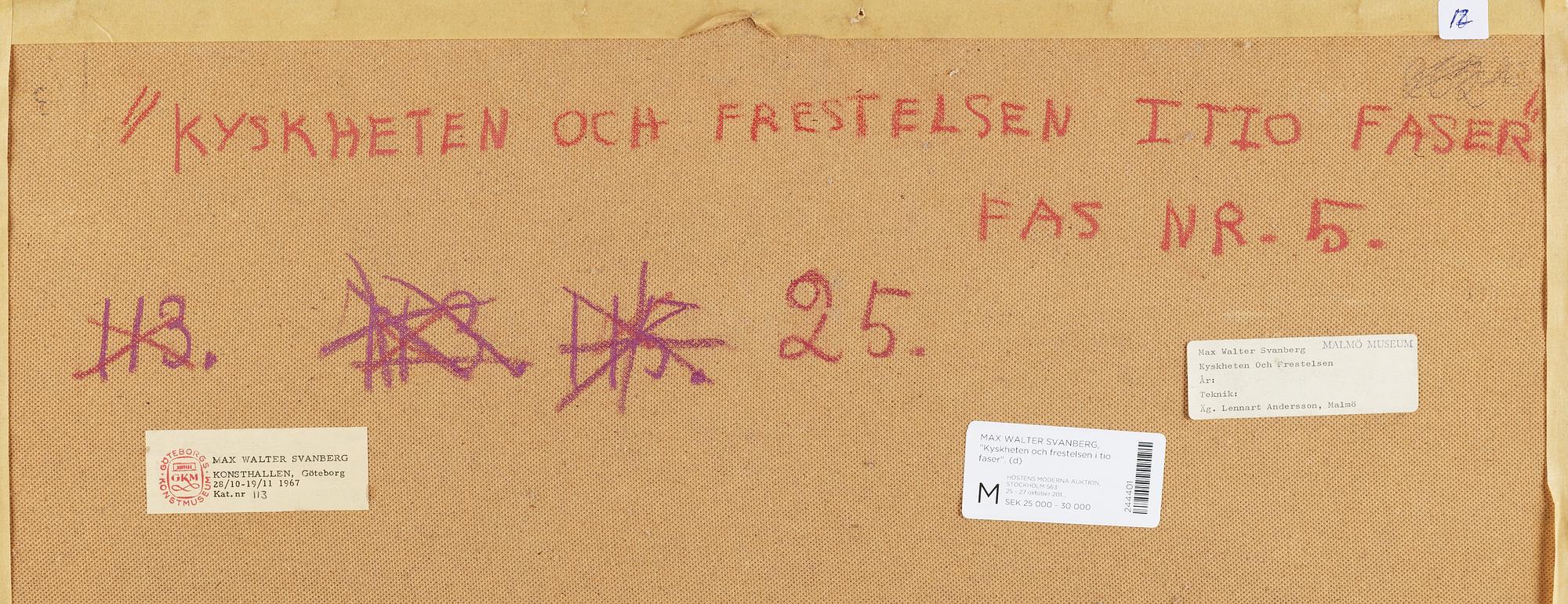 Max Walter Svanberg, "Kyskheten och frestelsen i tio faser".