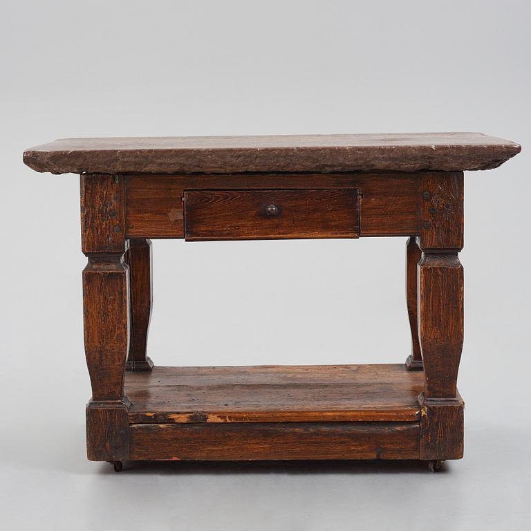 A Swedish Baroque limestone table, 18th Century.