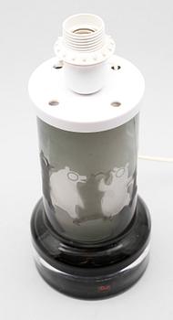 BORDSLAMPA, glas, Ove Sandeberg, signerad, Kosta, 1971.