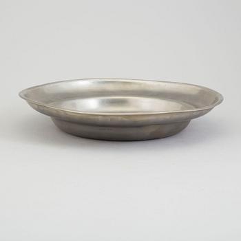 Five pewter dishes, second half of the 19th century and 20th century.
