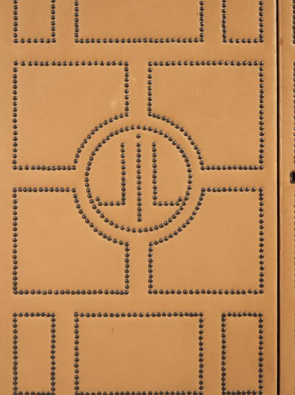 Otto Schulz, a Swedish Modern oak and faux leather bar cabinet, Boet, Gothenburg, 1948.