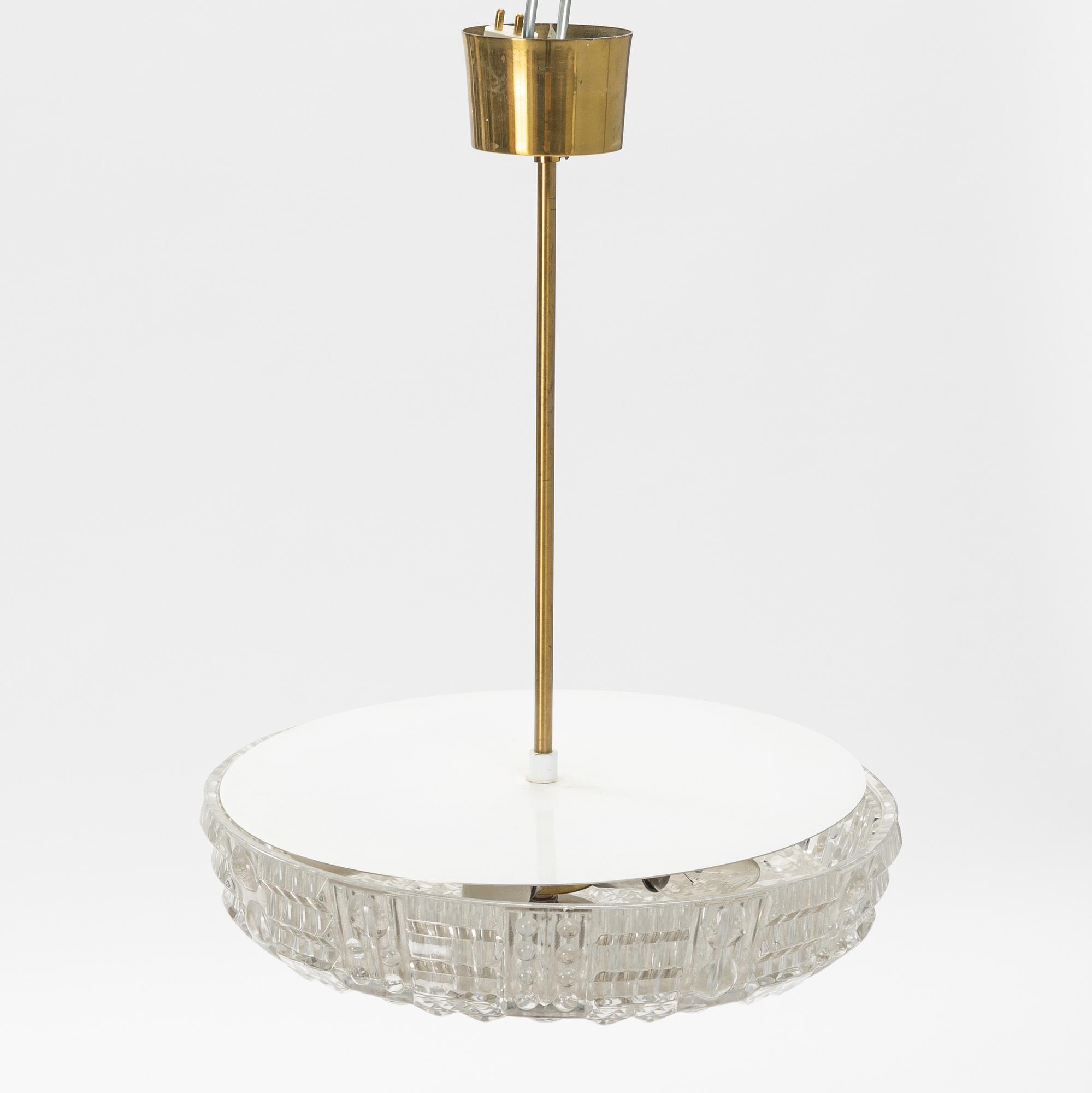 Carl Fagerlund, a glass ceiling light, Orrefors, second half of the 20th Century.