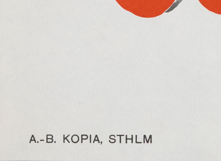 Gösta Åberg, a vintage movie poster, 'Högt spel i Saratoga (Saratoga Trunk)', 1946.