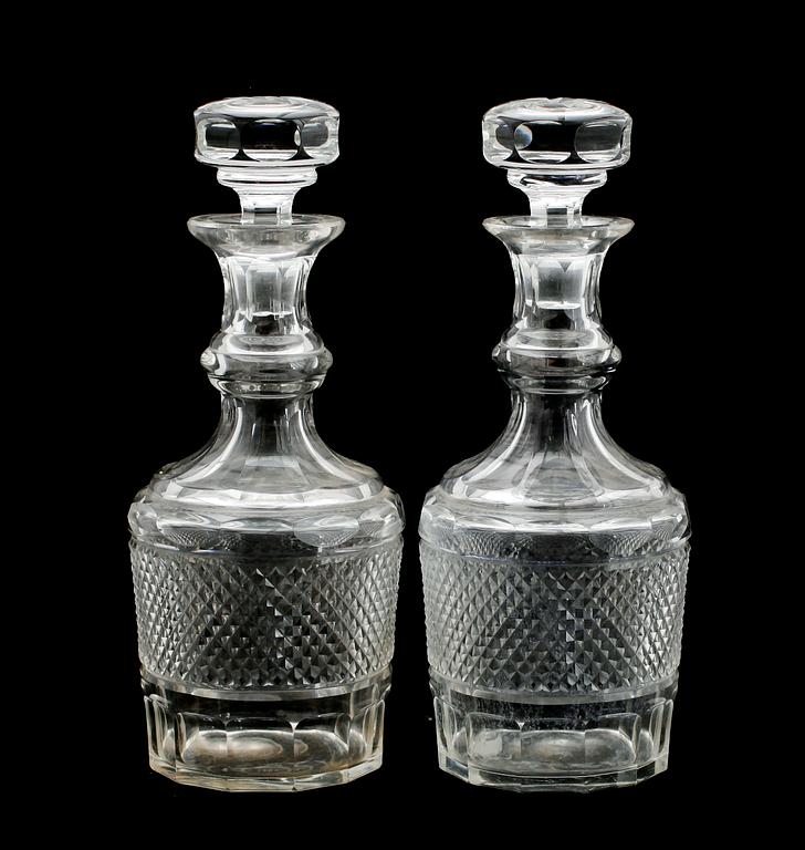 KARAFFER, 1 par, glas, tidigt 1900-tal.