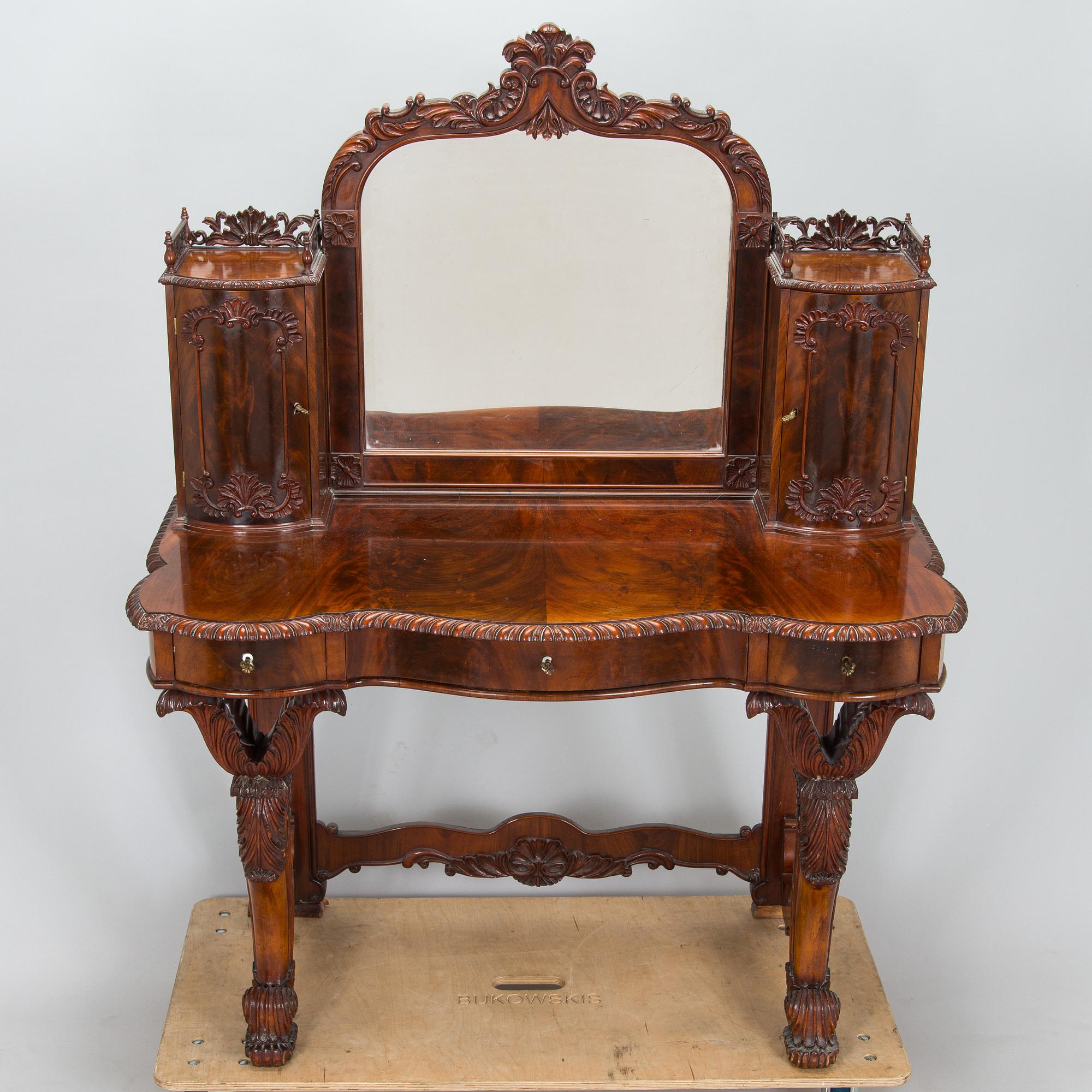A late 19th century vanity table with stool, Russia.