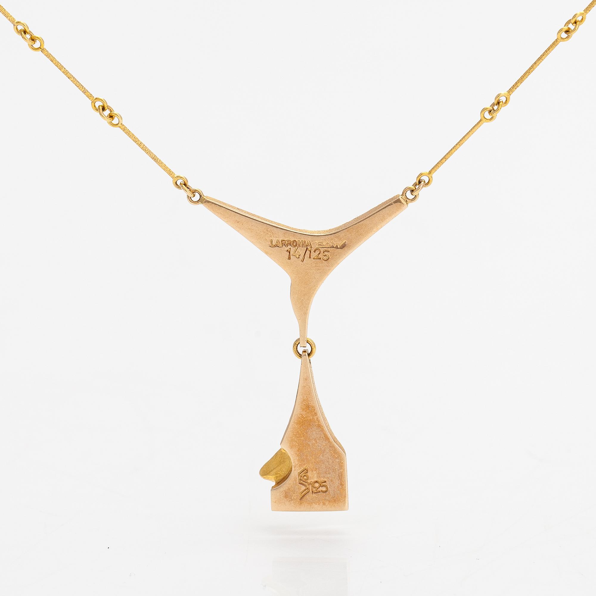 Björn Weckström, A 14K gold and platinum necklace "Corona Austrina". Lapponia 1986.