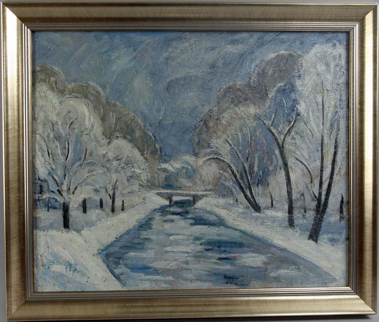ALBERT KRÜGER, oljemålningar på duk, 2 st. sign.