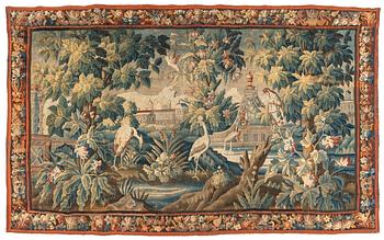 264. Vävd tapet, "Verdure", gobelängteknik, ca 257 x 413 cm, Flandern, 1700-talets första hälft.