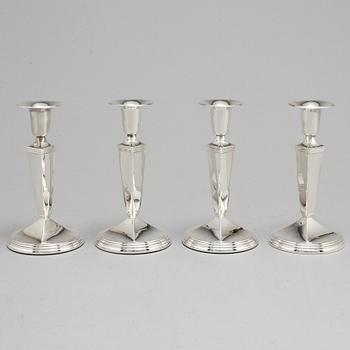 Four silver candle sticks, Stockholm 1977.