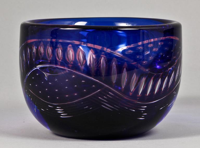 SKÅL, glas, "Ariel", Jan Johansson, Orrefors, sign.
