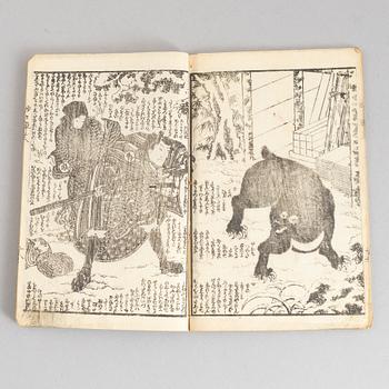 Album, fem stycken, bl. a. Katsushika Isai och Utagawa Kunnisada, Japan, Meiji (1868-1912).