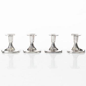 Tore Eldh, four silver candlesticks, K&EC/Ceson, Gothenburg, 1967-80.