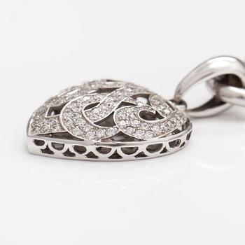 An 14K white gold necklace with diamonds ca. 2.95 ct in total.