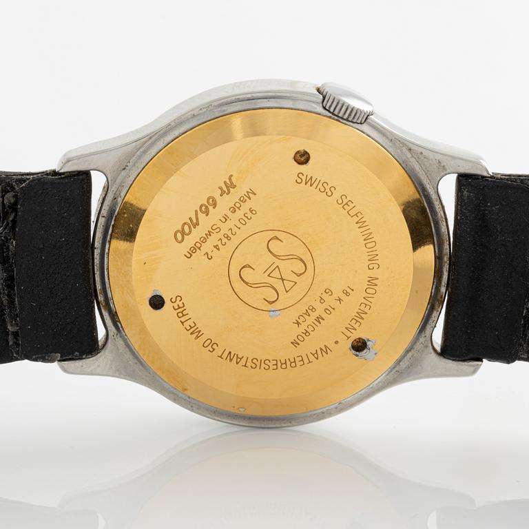 Sjöö Sandström, Automatic, "First watch - number 66 of 100", armbandsur, 37 mm.