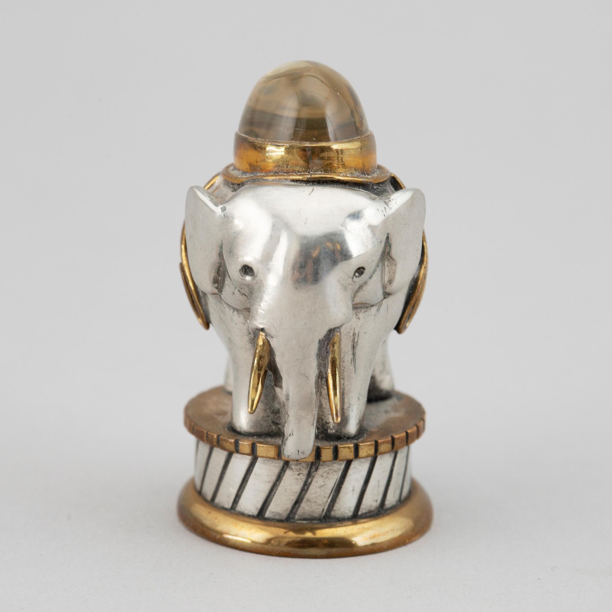 ESTRID ERICSON, a pewter and brass seal stamp, Svenskt Tenn, 1940-50s.