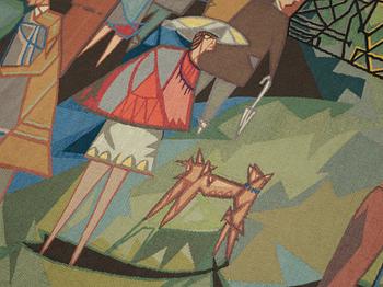 Lars Gynning, VÄVD TAPET, "Ulriksdal", gobelängteknik, ca 219 x 296
 cm, signerad Gynning PF AUBUSSON.