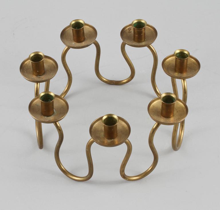 LJUSSTAKE, mässing, 1900-talets andra hälft.