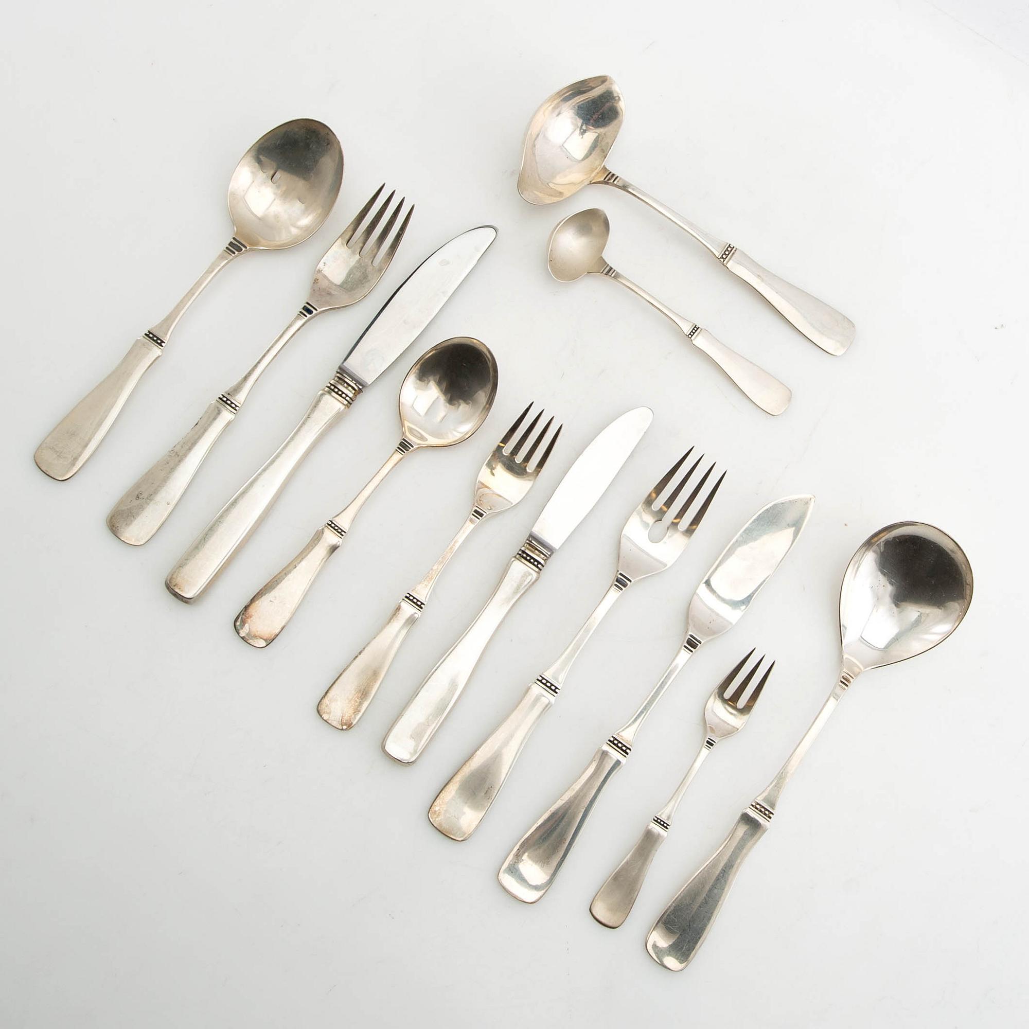 Eric Löfman, cutlery service, 123 dlr, silver, model "Uppsala", MGAB Lidköping 1960s.
