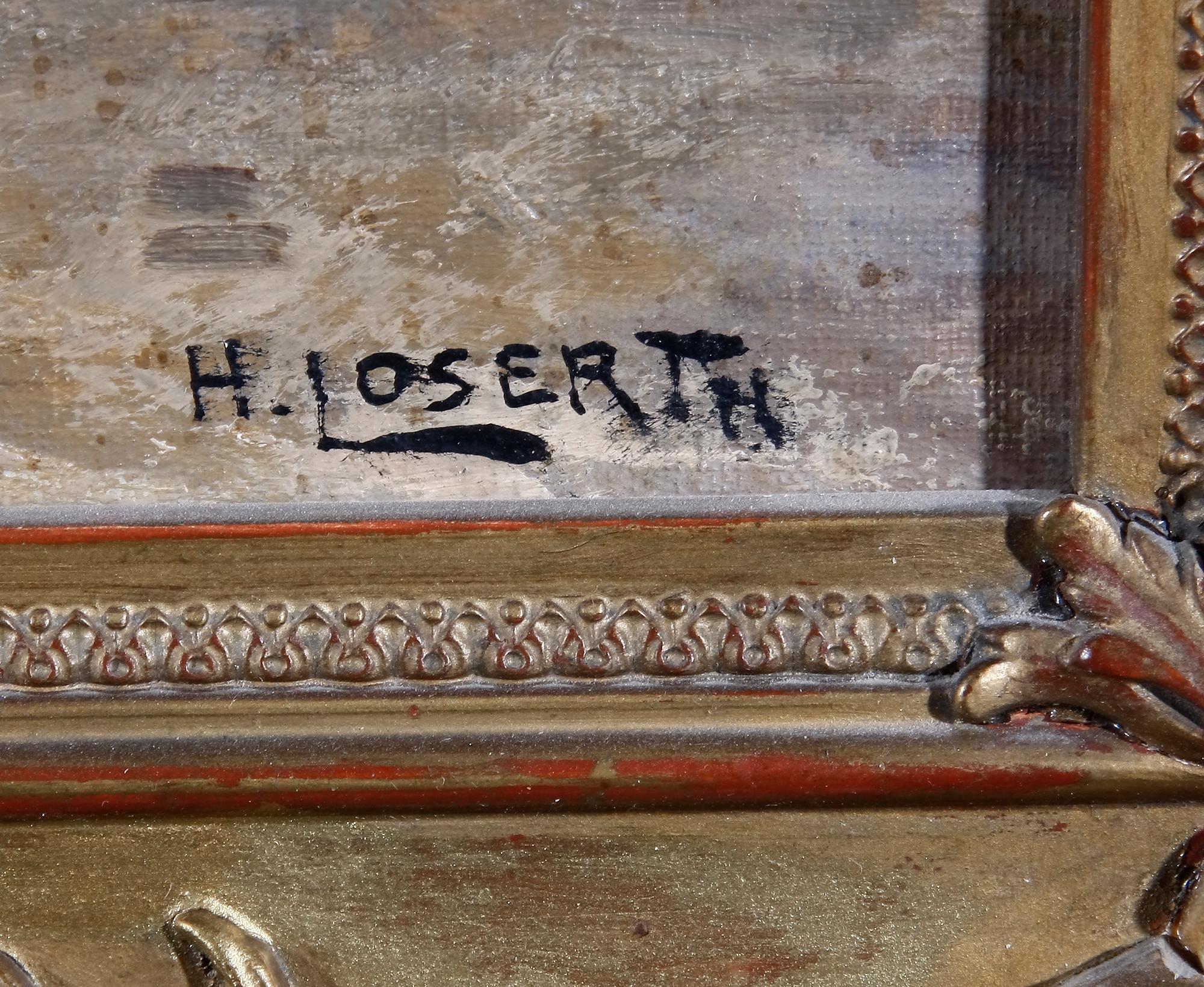 OKÄND KONSTNÄR, olja på duk, bär sign H. Loserth.