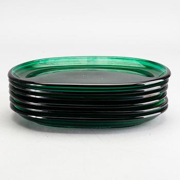 JOSEF FRANK, six lobster glass dishes, Firma Svenskt Tenn.