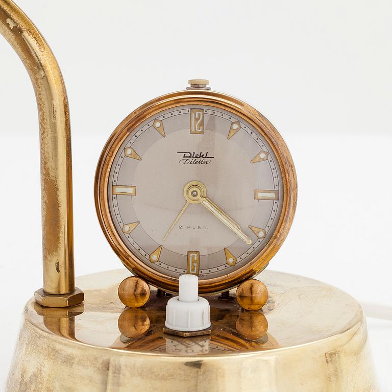 A 1950s table Lamp / Alarm Clock, Preluce/Precenta and Diehl Diletta.