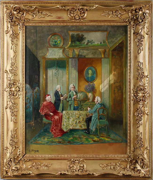 OIDENTIFIERAD KONSTNÄR, olja på duk, signerad K Steger.