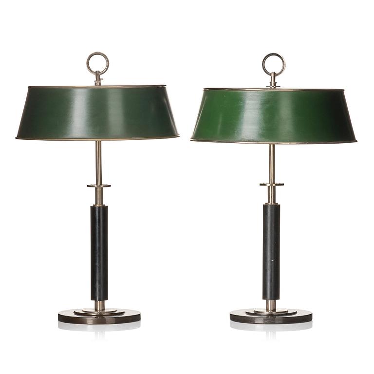 Erik Tidstrand, a pair of table lamps, model "27524", Nordiska Kompaniet, 1920-30s.