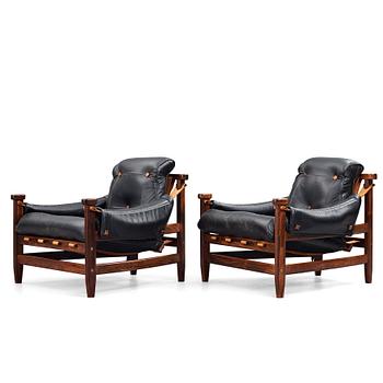 Jean Gillon, a pair of easy chairs "Bertioga", for Italma Wood Art, Brazil 1960's.