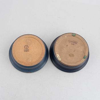 Lisa Larson, vaser, ett par och skålar, ett par, "Granada", Gustavsberg.