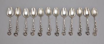 PARTI BESTICK, ca 40 delar, silver, bla CA Wietzlow, Tyskland, 1800-1900-tal. Tot vikt ca 790 gram.