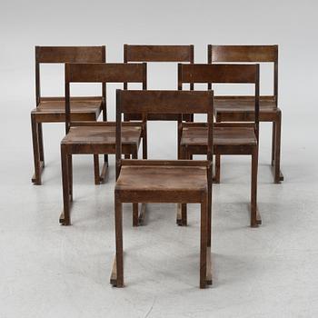 Sven Markelius, a set of six chairs, mid 20th Century.