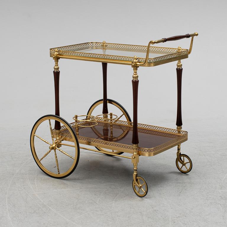 A brass drinks trolle, second half of the 20th Century.