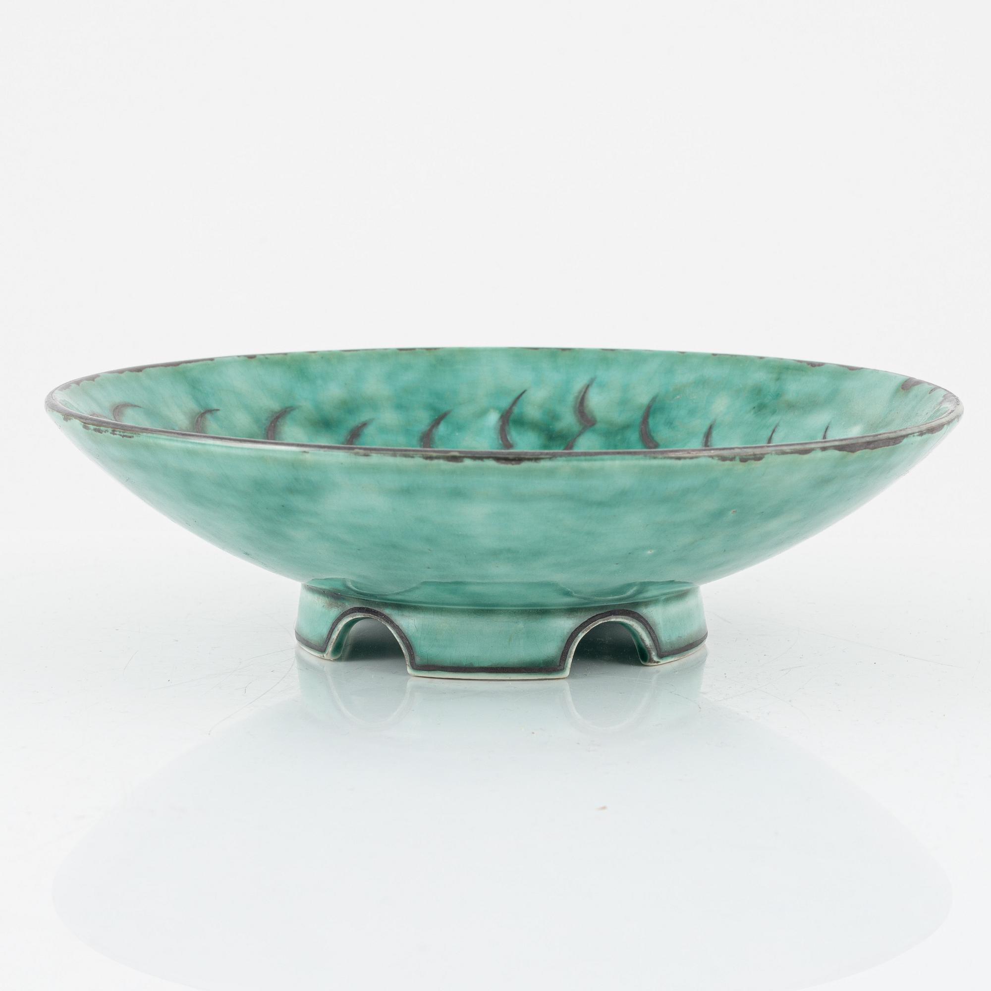 Wilhelm Kåge, bowl, stoneware, "Argenta", Gustavsberg.
