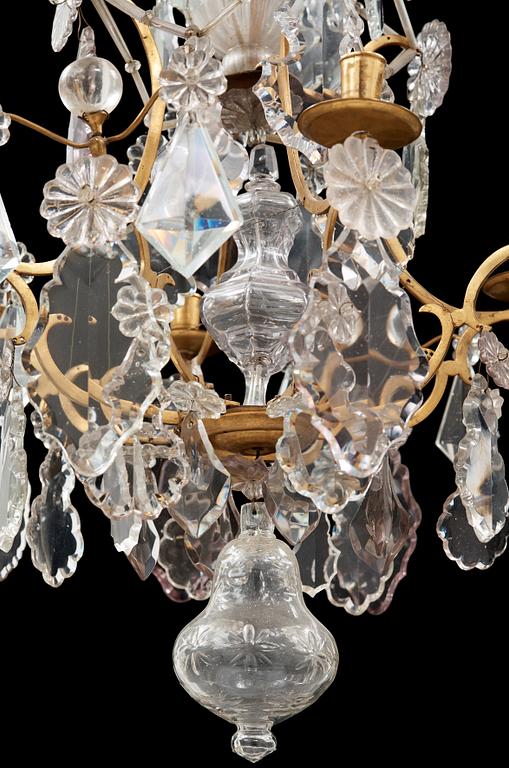 A Swedish Rococo 18th century four-light chandelier.