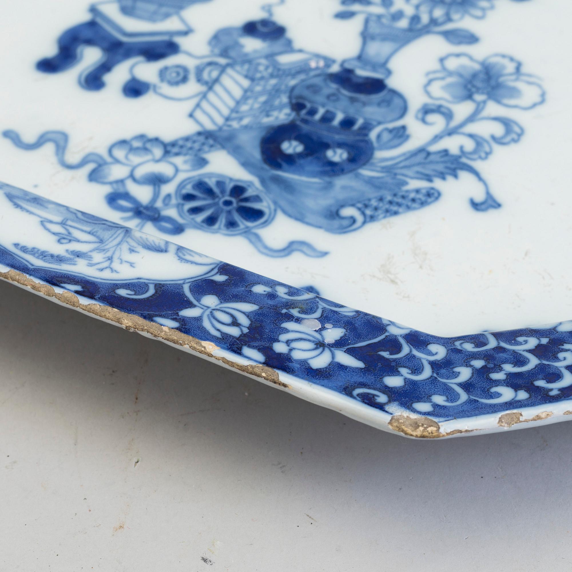 A Northern European faiance dish, 18th century.