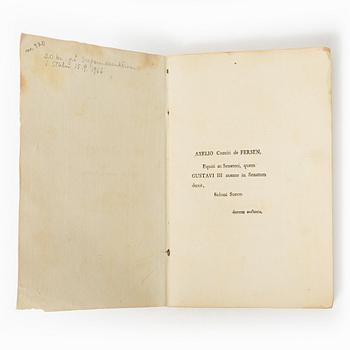 With unique, letterpress dedication leaf, 1773.