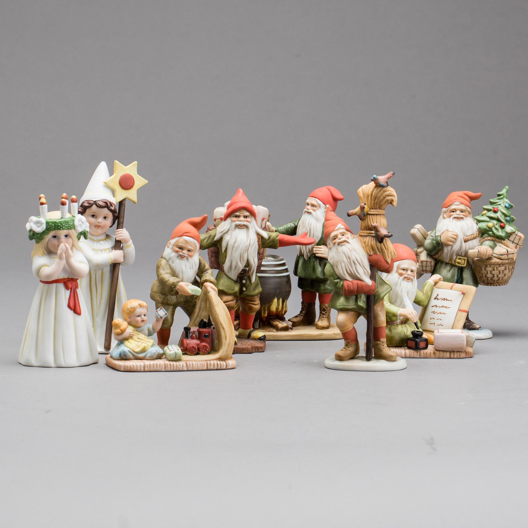 FIGURINER, 8 st, efter Jenny Nyström, utgivna av Kalmar Läns Museum, 1900-talets slut.