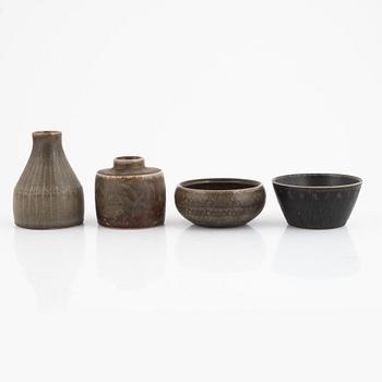 Carl-Harry Stålhane, four stoneware pieces, Rörstrand Ateljé.