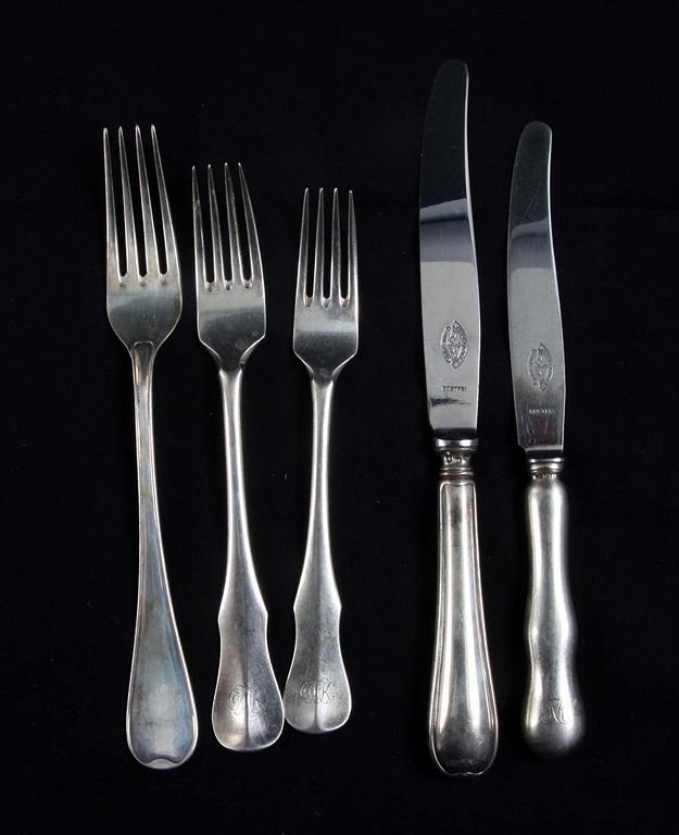 MATBESTICK, 18 delar. Silver, G.A.B och C.G Hallberg.