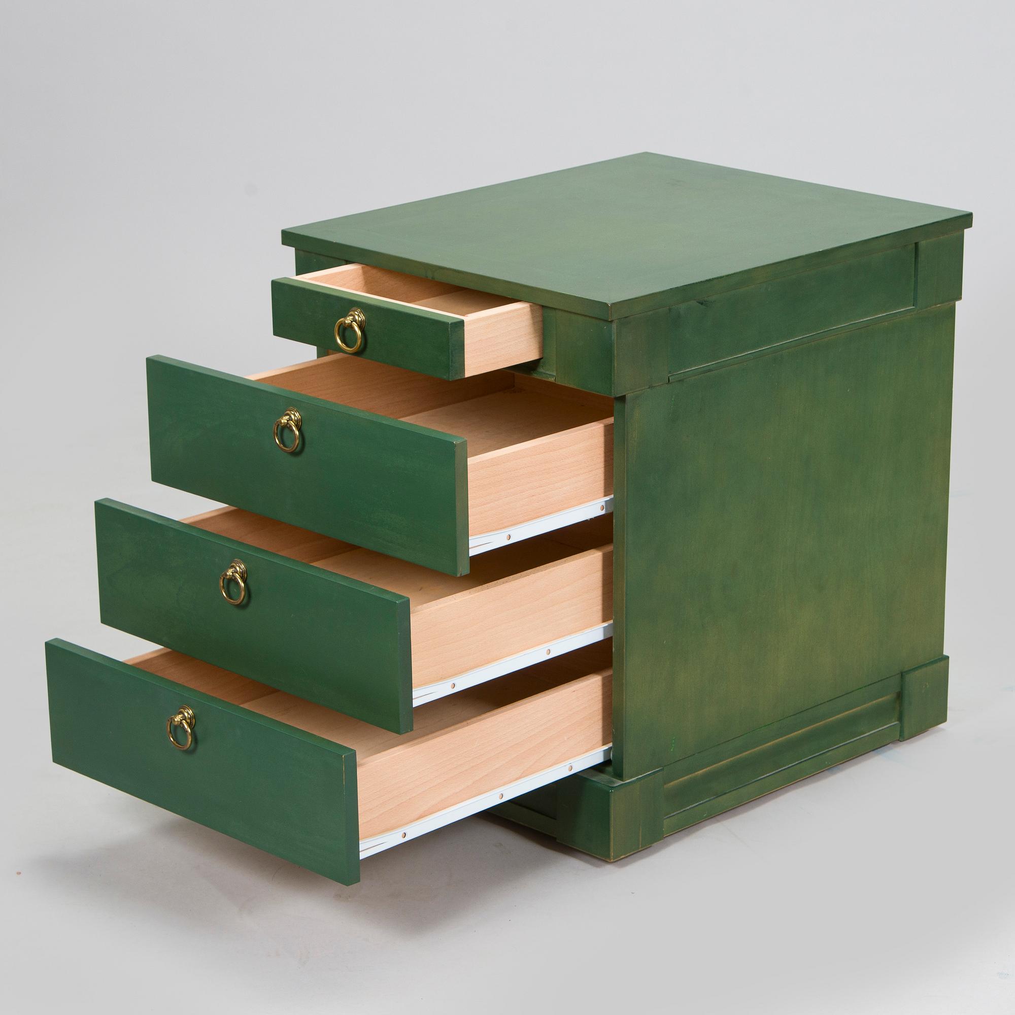 Desk/side table, a chair and a chest of drawers, last quarter of the 20th century.