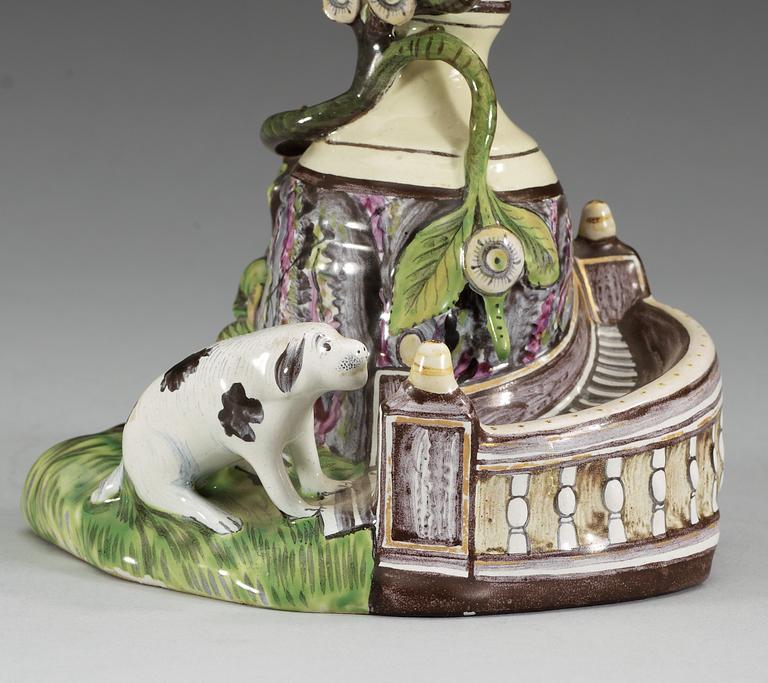 A Swedish Marieberg faience vase with cover, dated 30/6 (17)72.