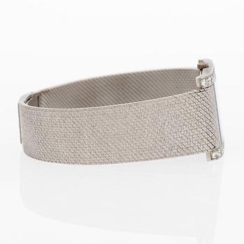 WRISTWATCH, Paterk Philippe 3553, 18K white gold, 26 diamonds. Original certificate. Manufactured 1976.