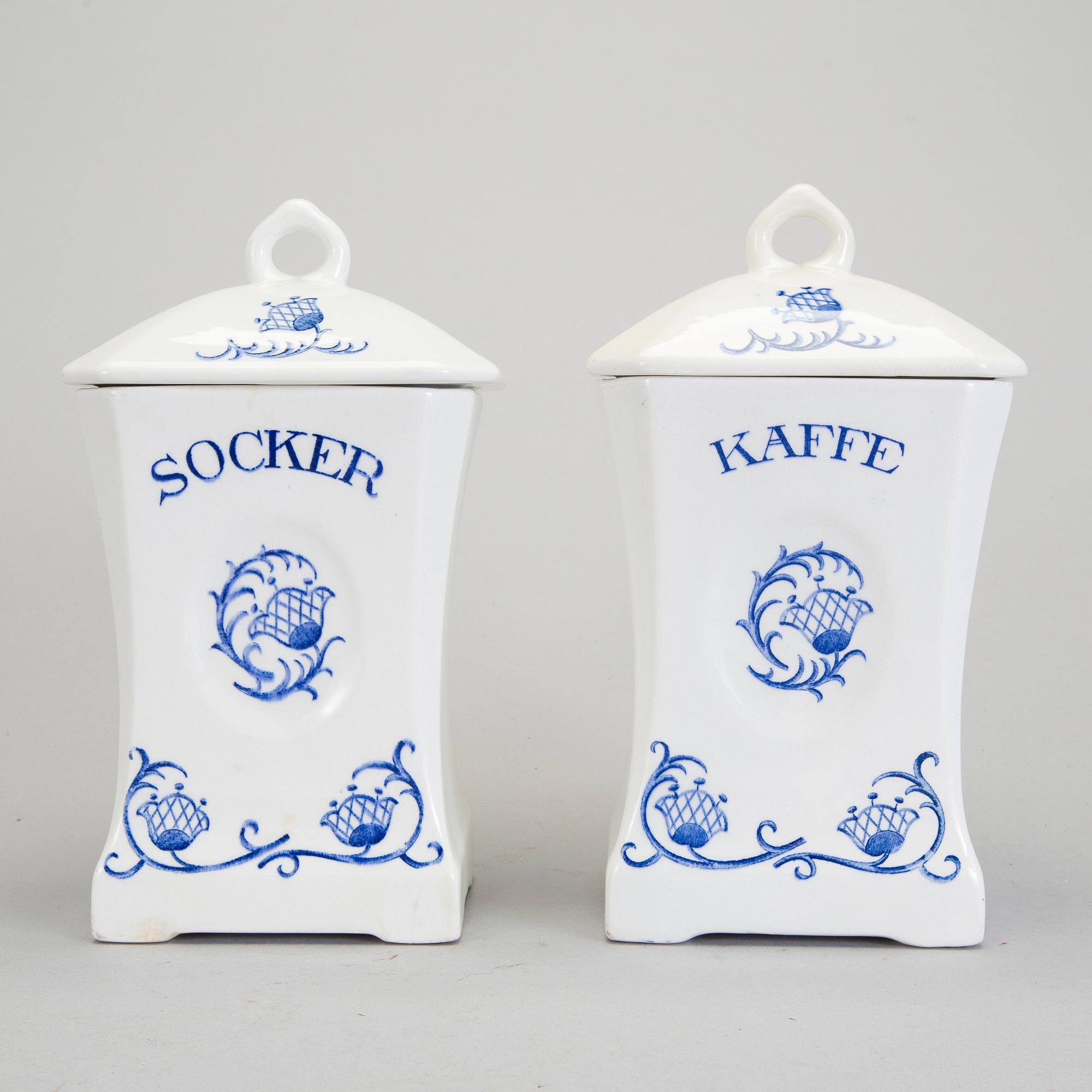 SPECERIBURKAR/KRYDDUPPSATS, 20 st, "Blåklocka", Rörstrand, i produktion 1923-1930-tal.