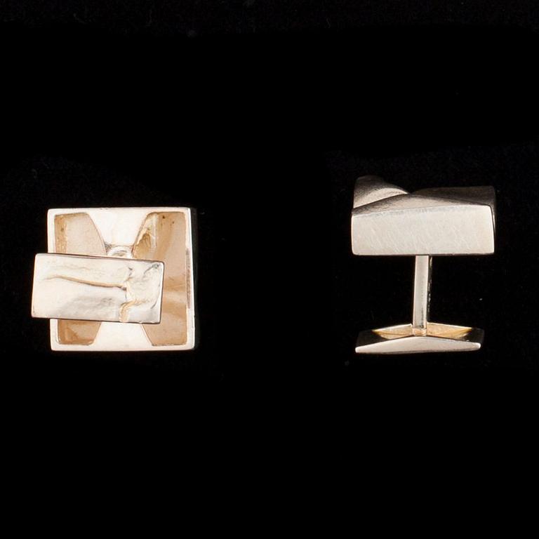 Björn Weckström, MANCHETTKNAPPAR "Vy från Luna" sterling silver, Lapponia 1972.
