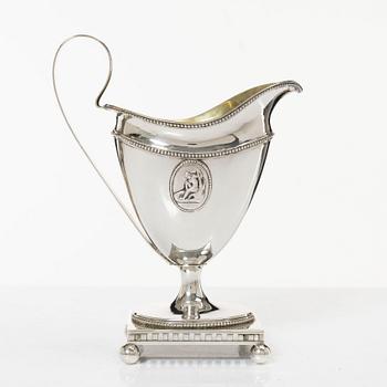 A Swedish 18th century parcel-gilt silver cream-jug, mark of Johan Schröder, Landskrona 1799.