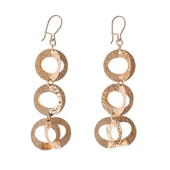 242. Elis Kauppi, EARRINGS, 14K gold, Kupittaan Kulta. Not hallmarked.