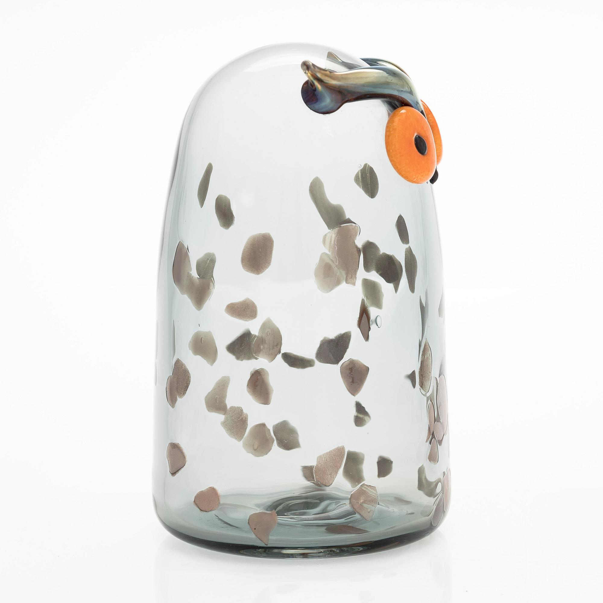 Oiva Toikka, glasfågel, "Long-eared owl", signerad O. Toikka Iittala.